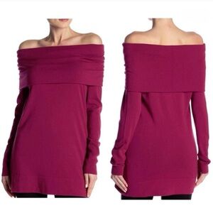 Lafayette 148 Black Wool Convertible Off-the-Shoulder Sweater